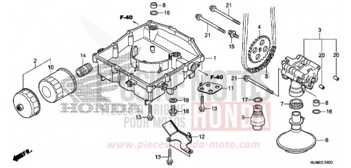 CARTER D'HUILE/POMPE A HUILE VFR800XF de 2015